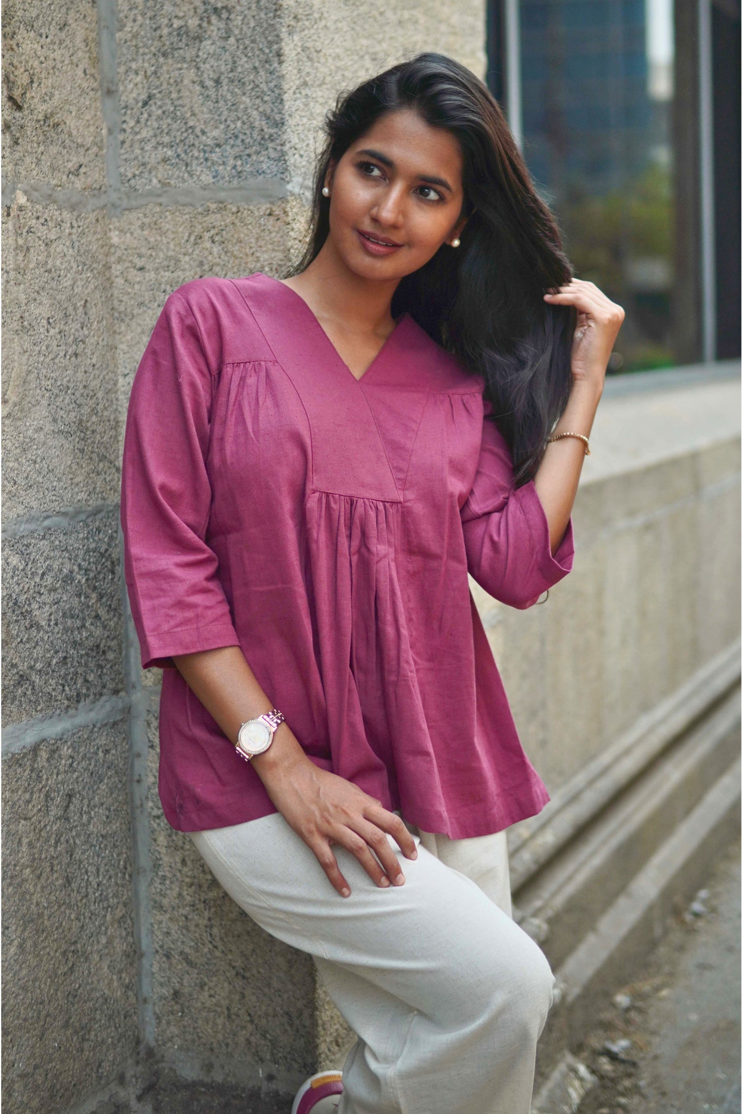Wine Flex Tunic Top