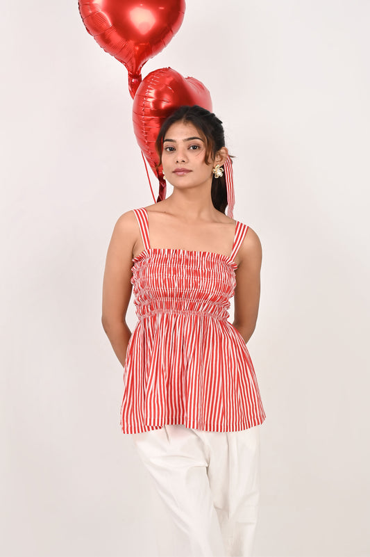 Candy Veil Smocked Top