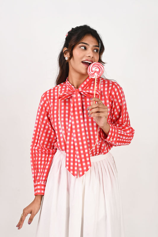 Cherry Muse Bow Tie Shirt