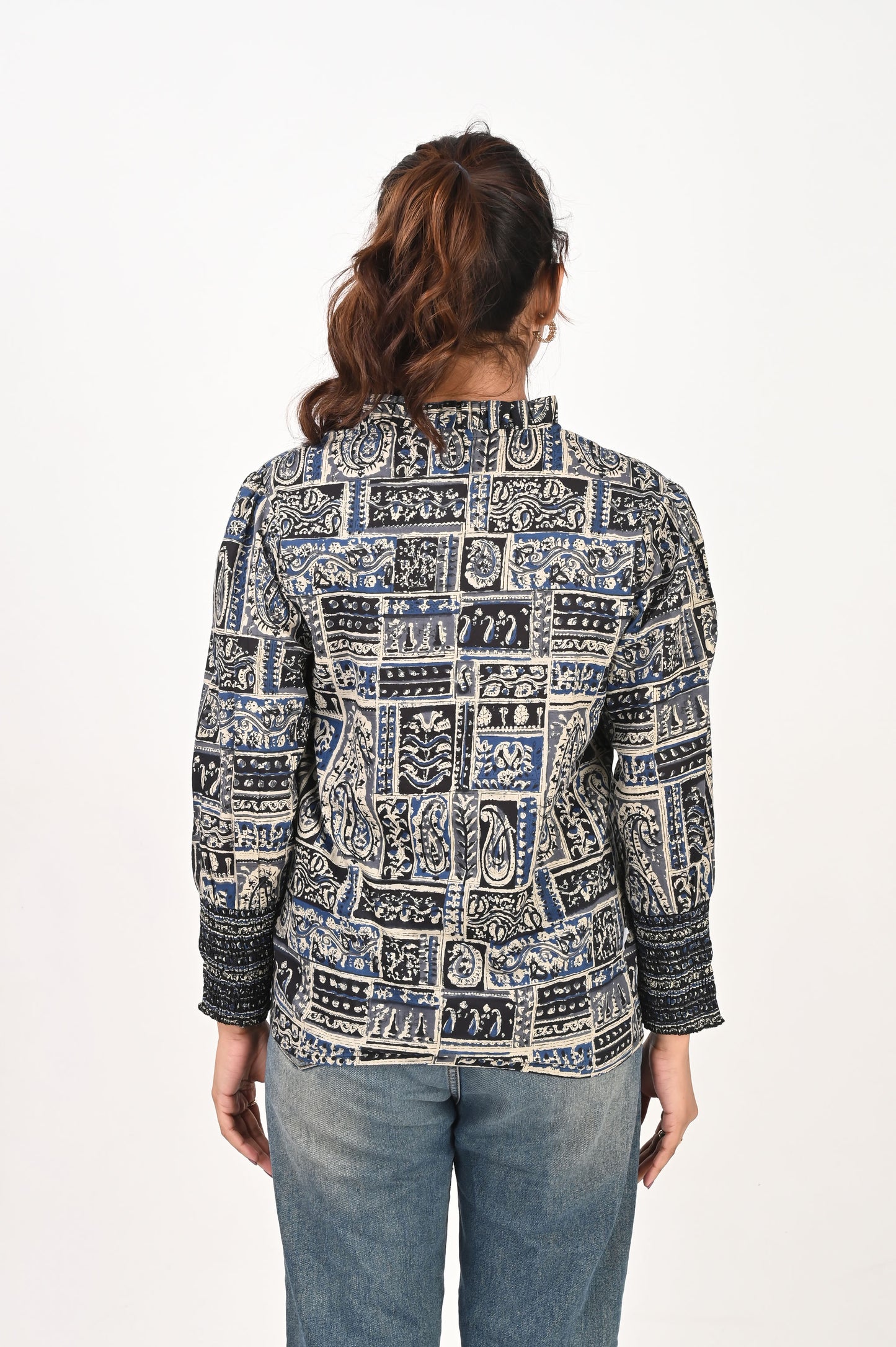 Blue Patch Printed Shirt