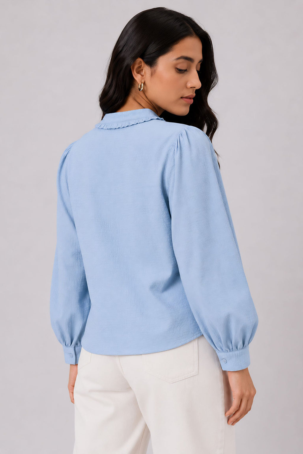 Buy Blue Ruffle Shirt online at SITU - women's tunic