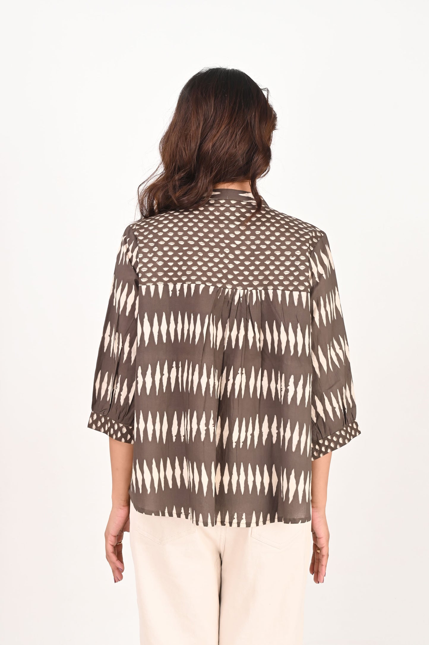 Brown Geometric Shirt
