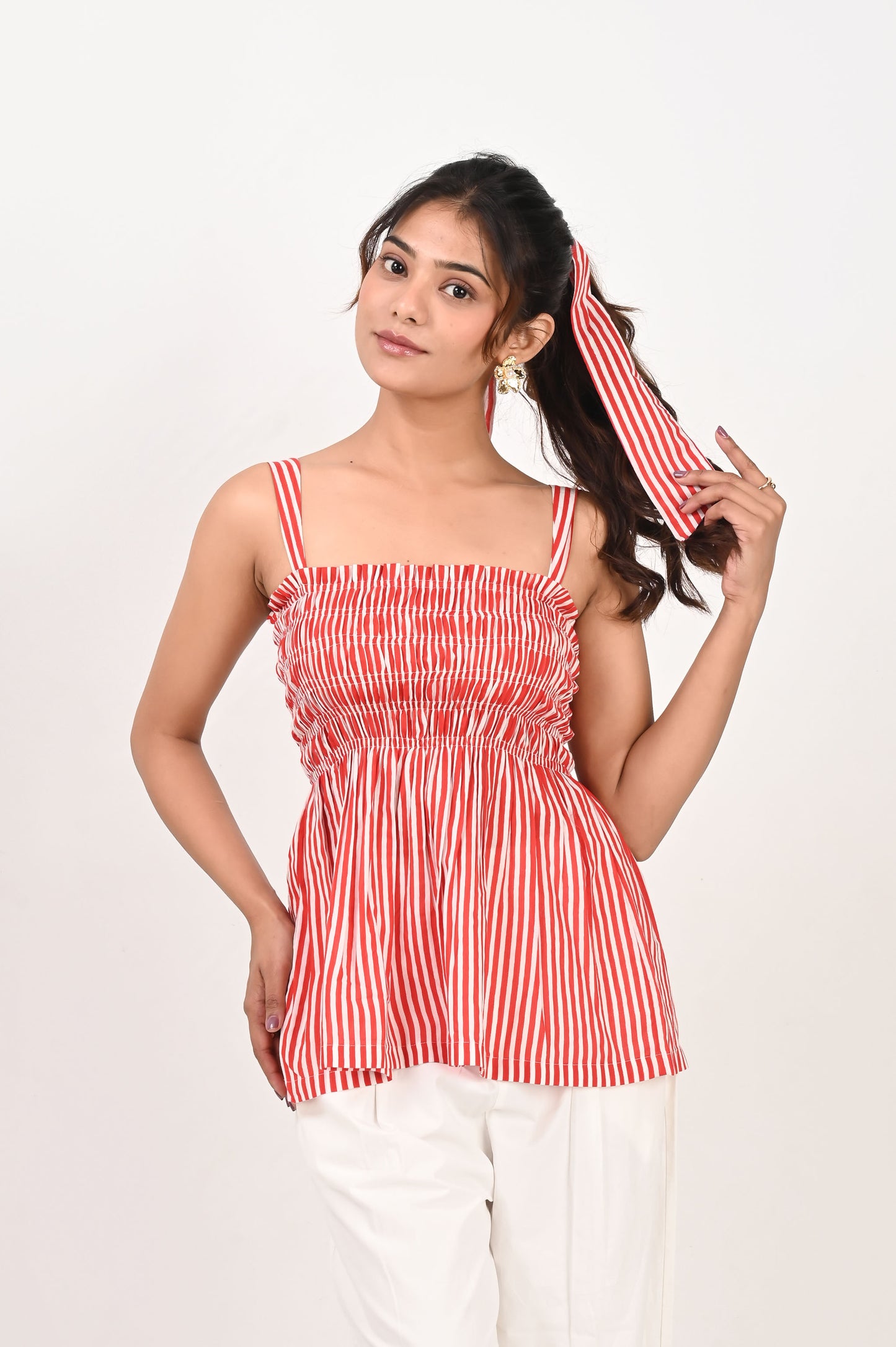 Candy Veil Smocked Top