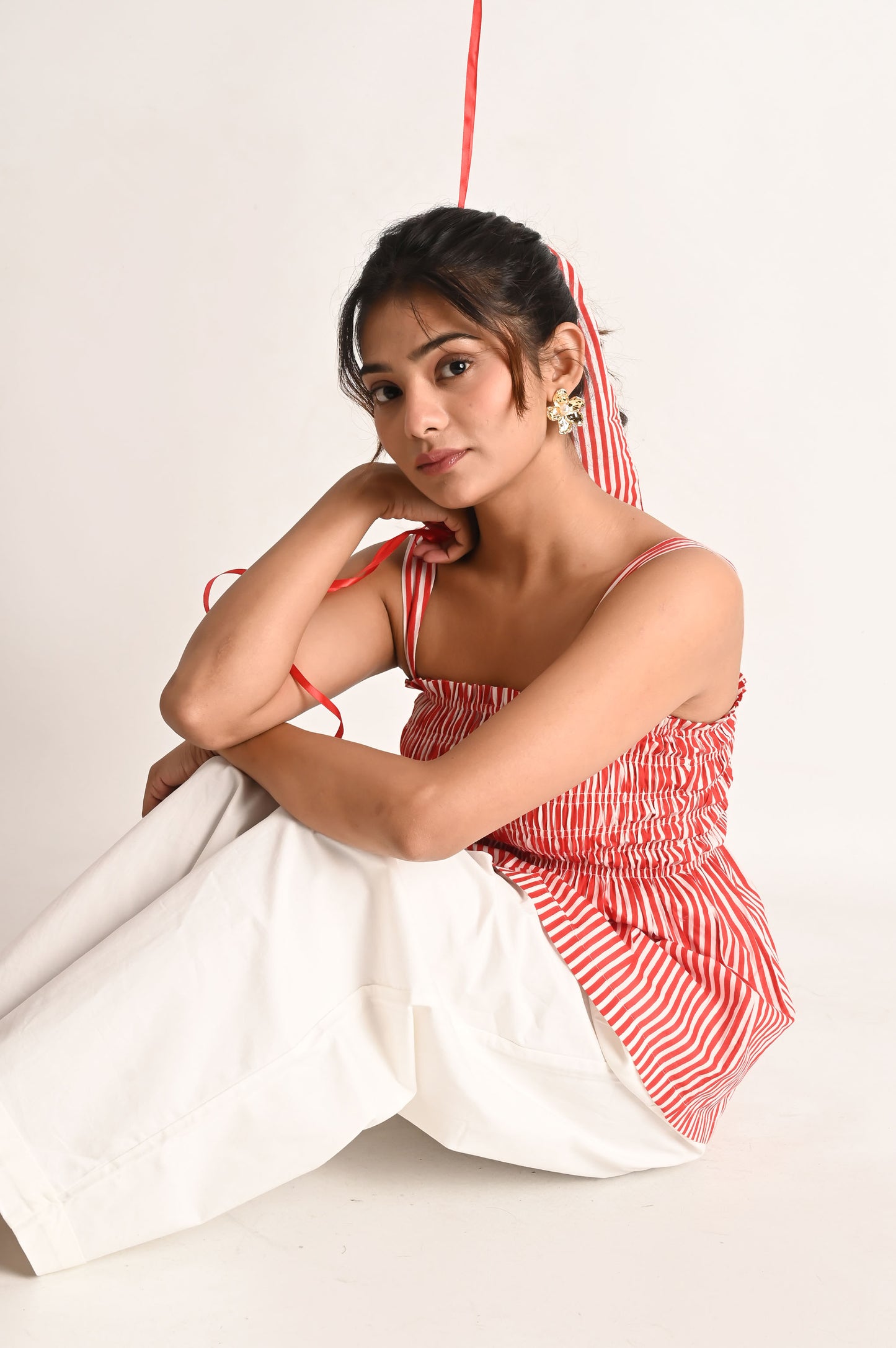 Candy Veil Smocked Top