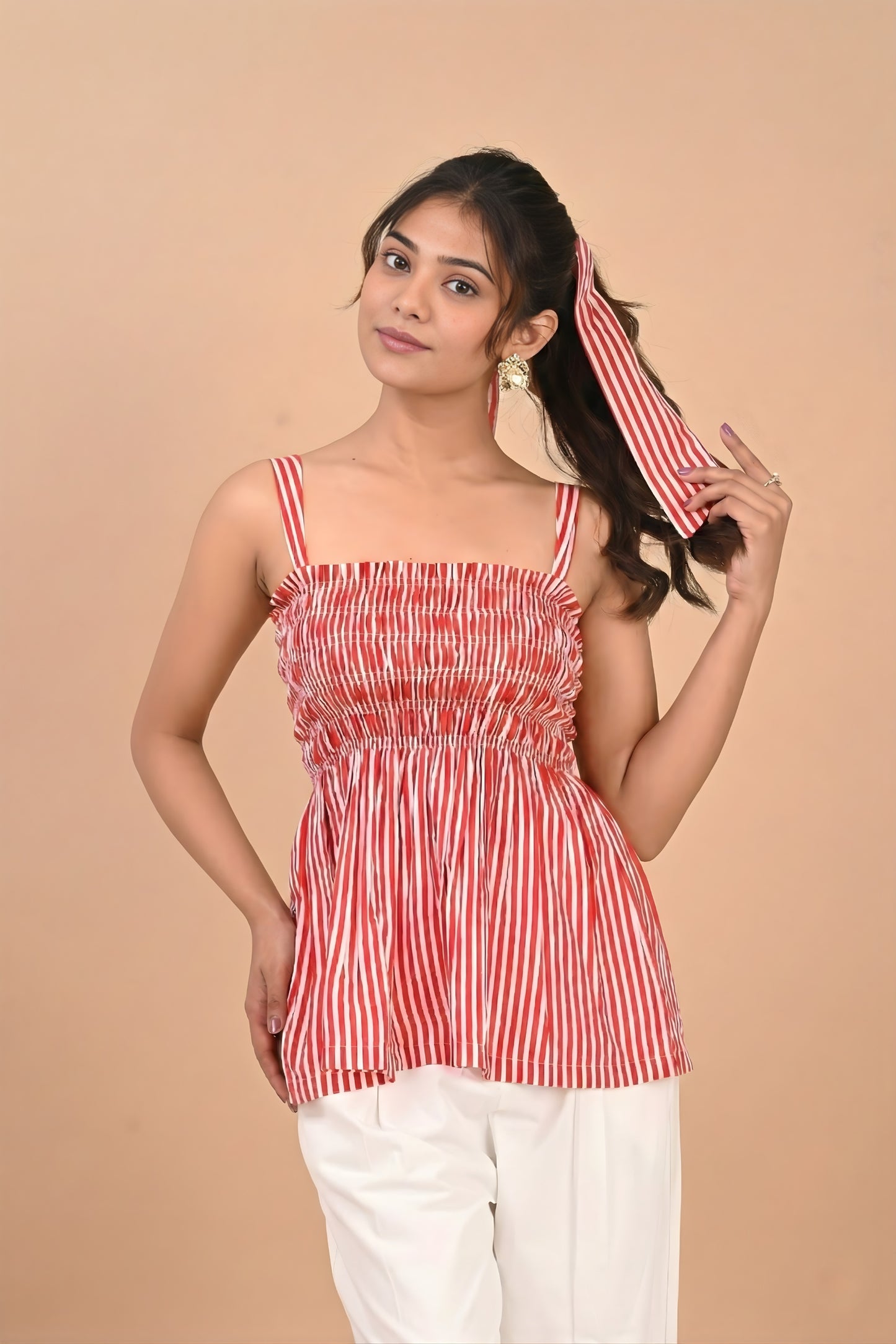 Candy Veil Smocked Top