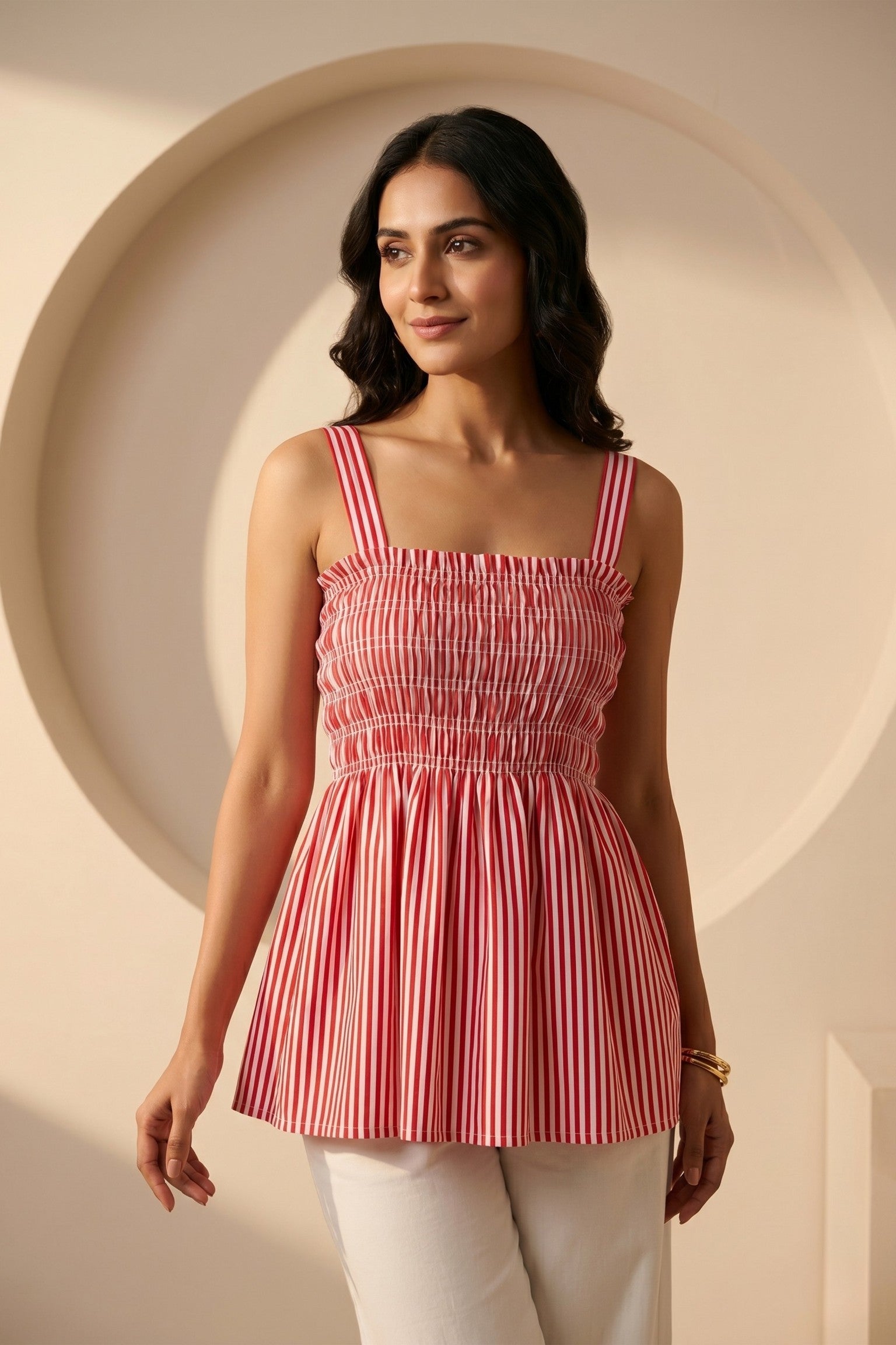 Candy Veil Smocked Top