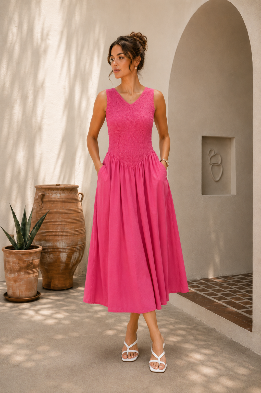 Pink Smocked Dress
