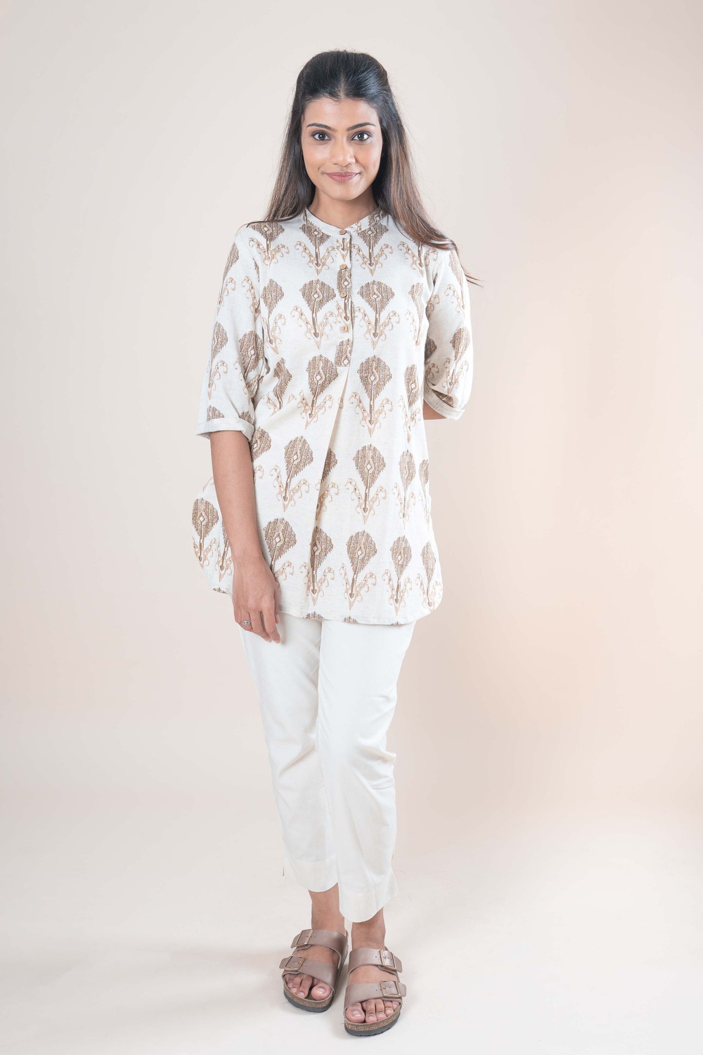 Flex Ikat Cotton Tunic Top