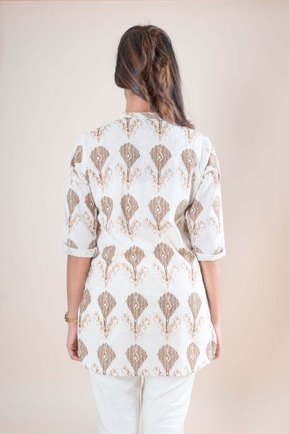 Flex Ikat Cotton Tunic Top