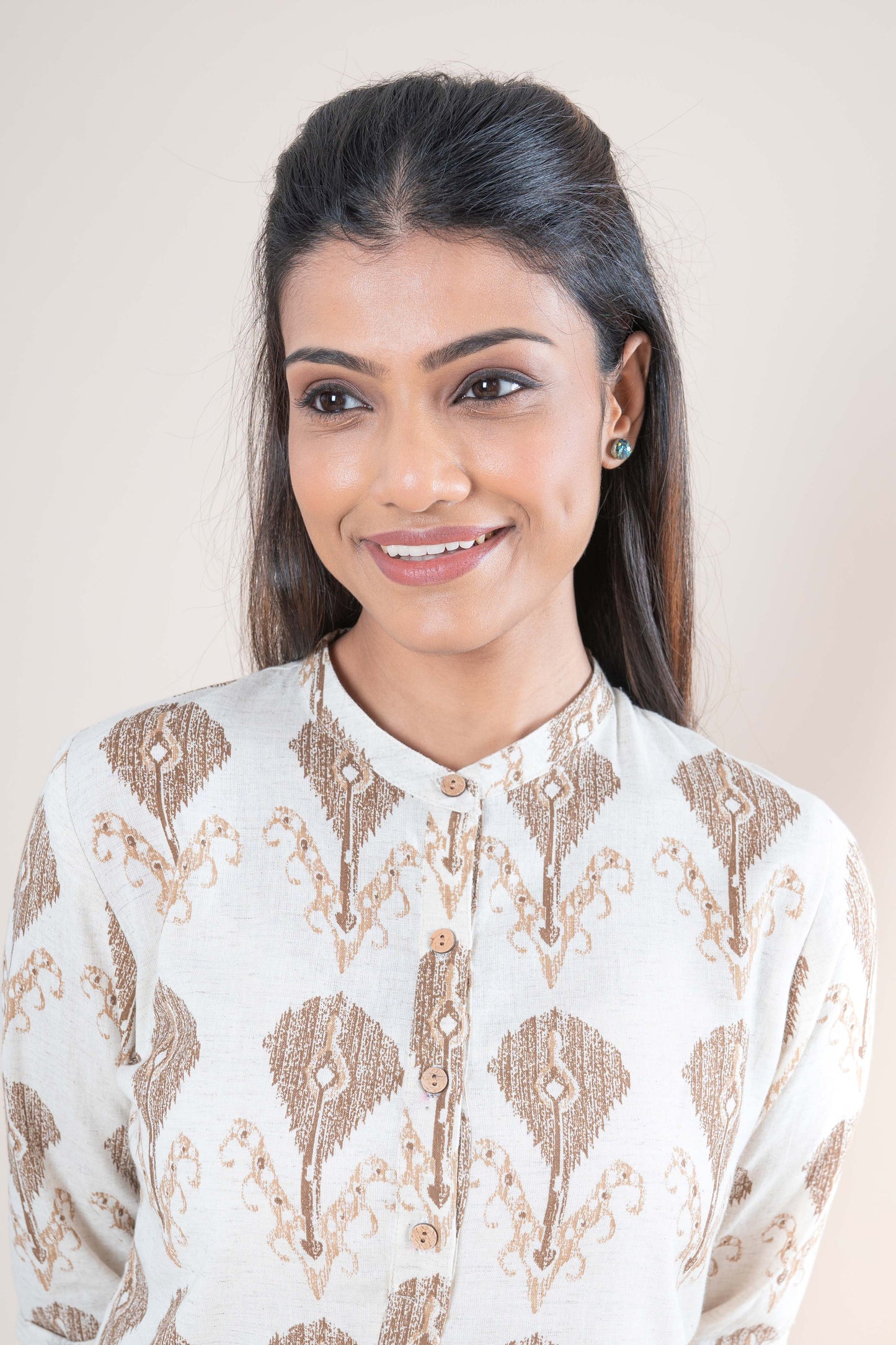 Flex Ikat Cotton Tunic Top