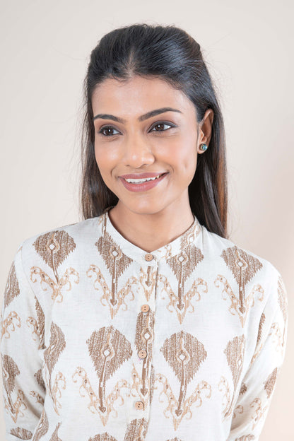 Flex Ikat Cotton Tunic Top