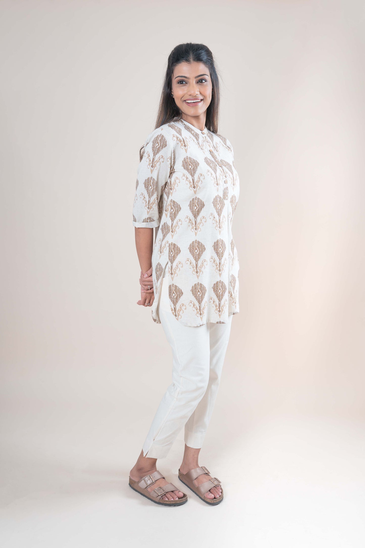 Flex Ikat Cotton Tunic Top