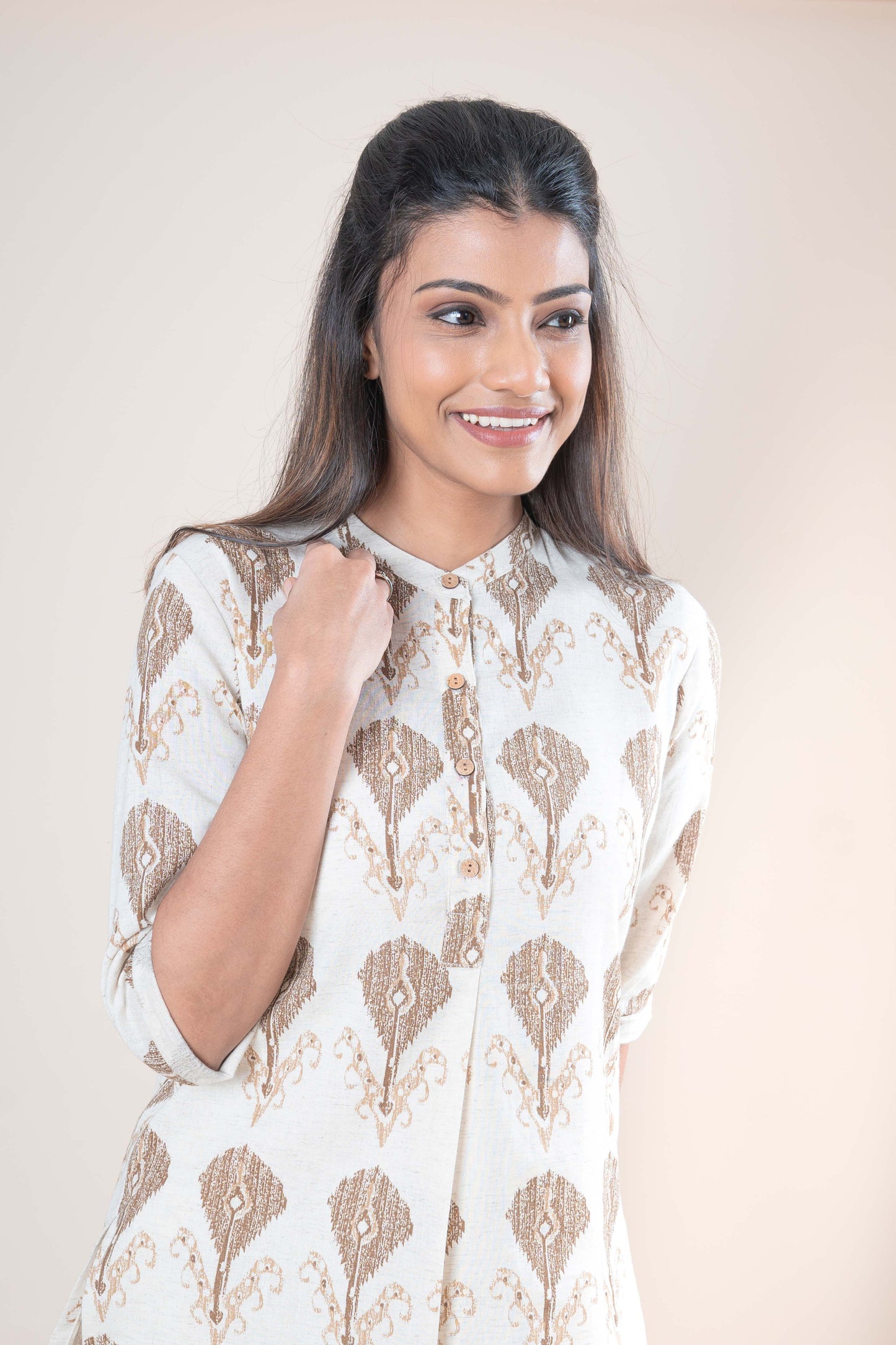 Flex Ikat Cotton Tunic Top