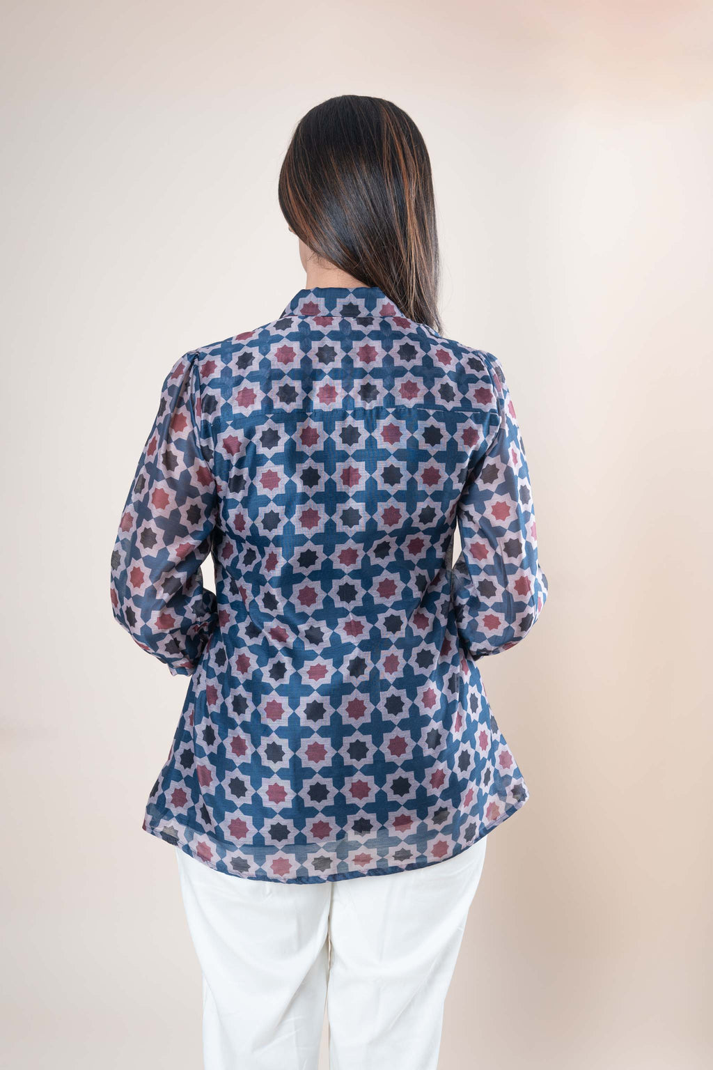 Blue Chanderi Cotton Top