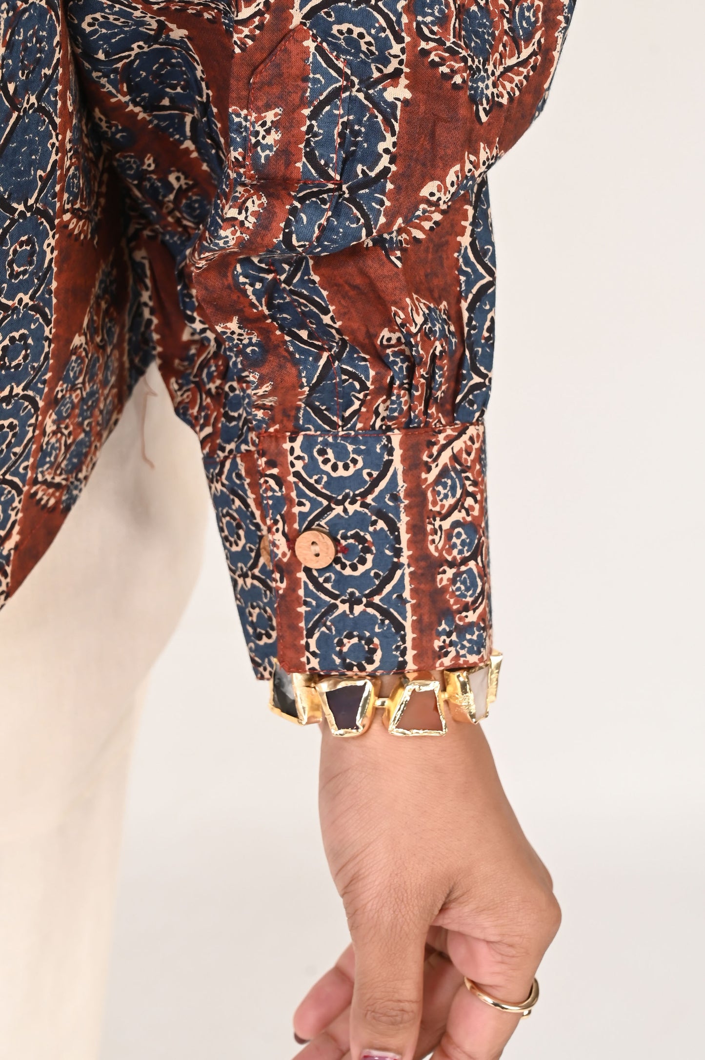 Maroon Printed Neck Tie Shirt