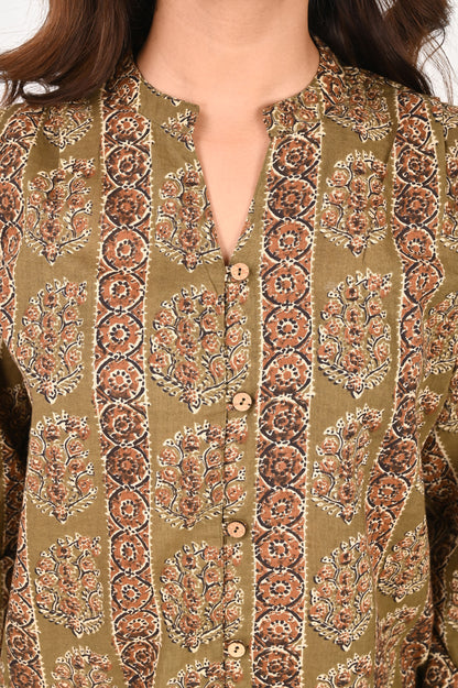 Olive Printed Shirt