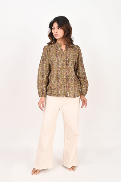 Olive Printed Shirt