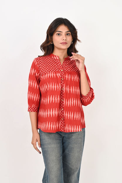 Red Geometric Shirt