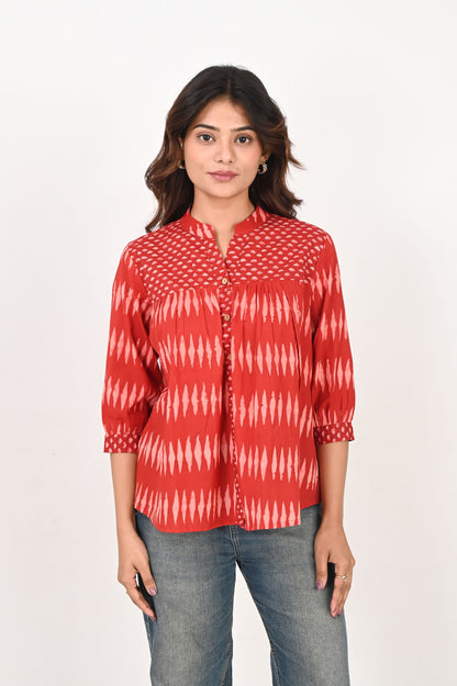 Red Geometric Shirt