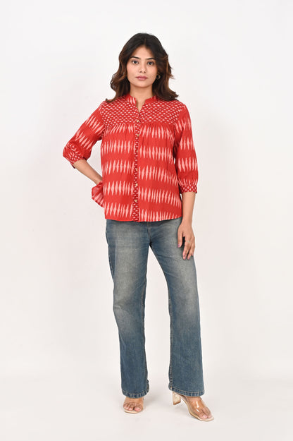 Red Geometric Shirt