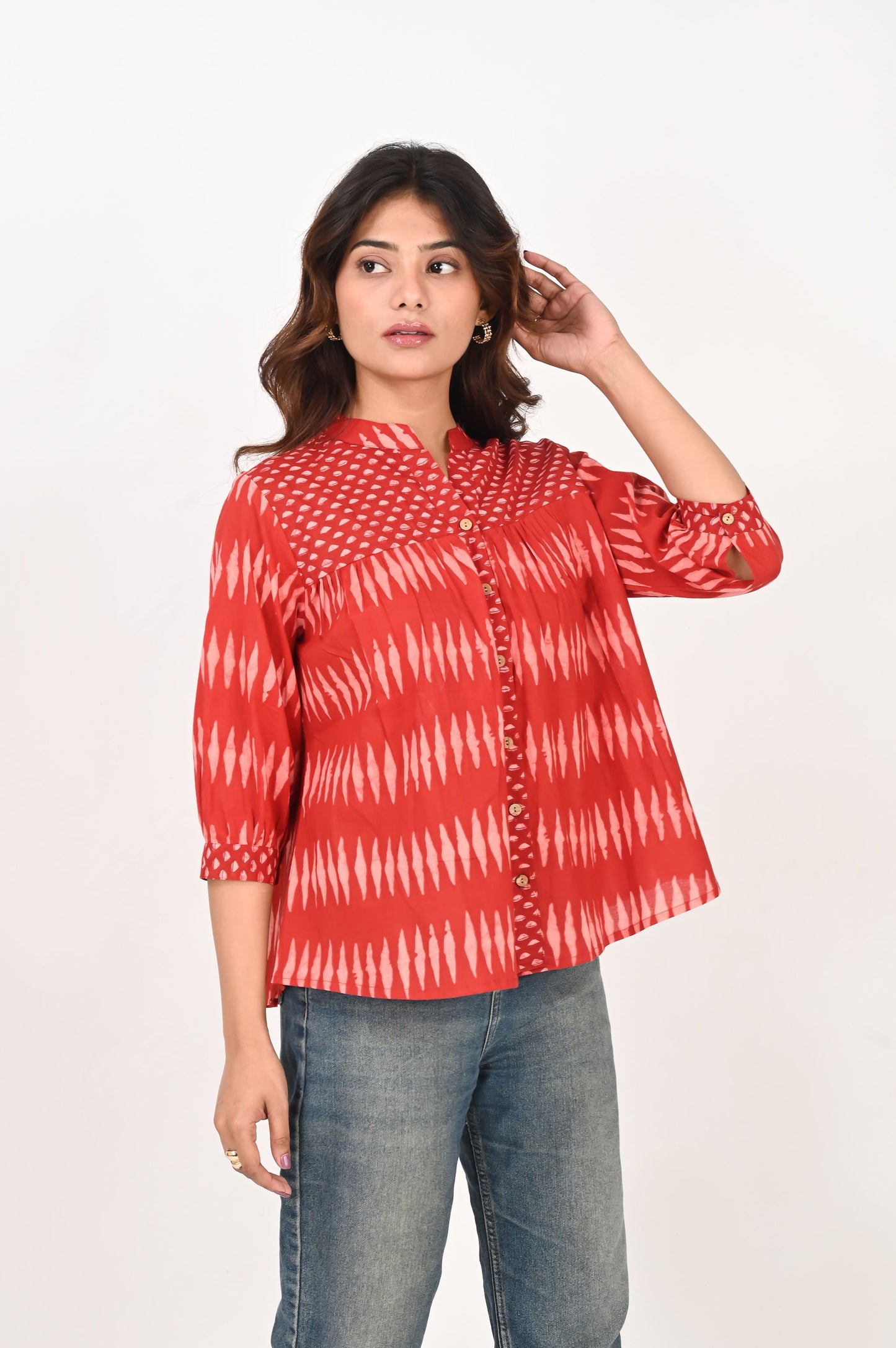 Red Geometric Shirt