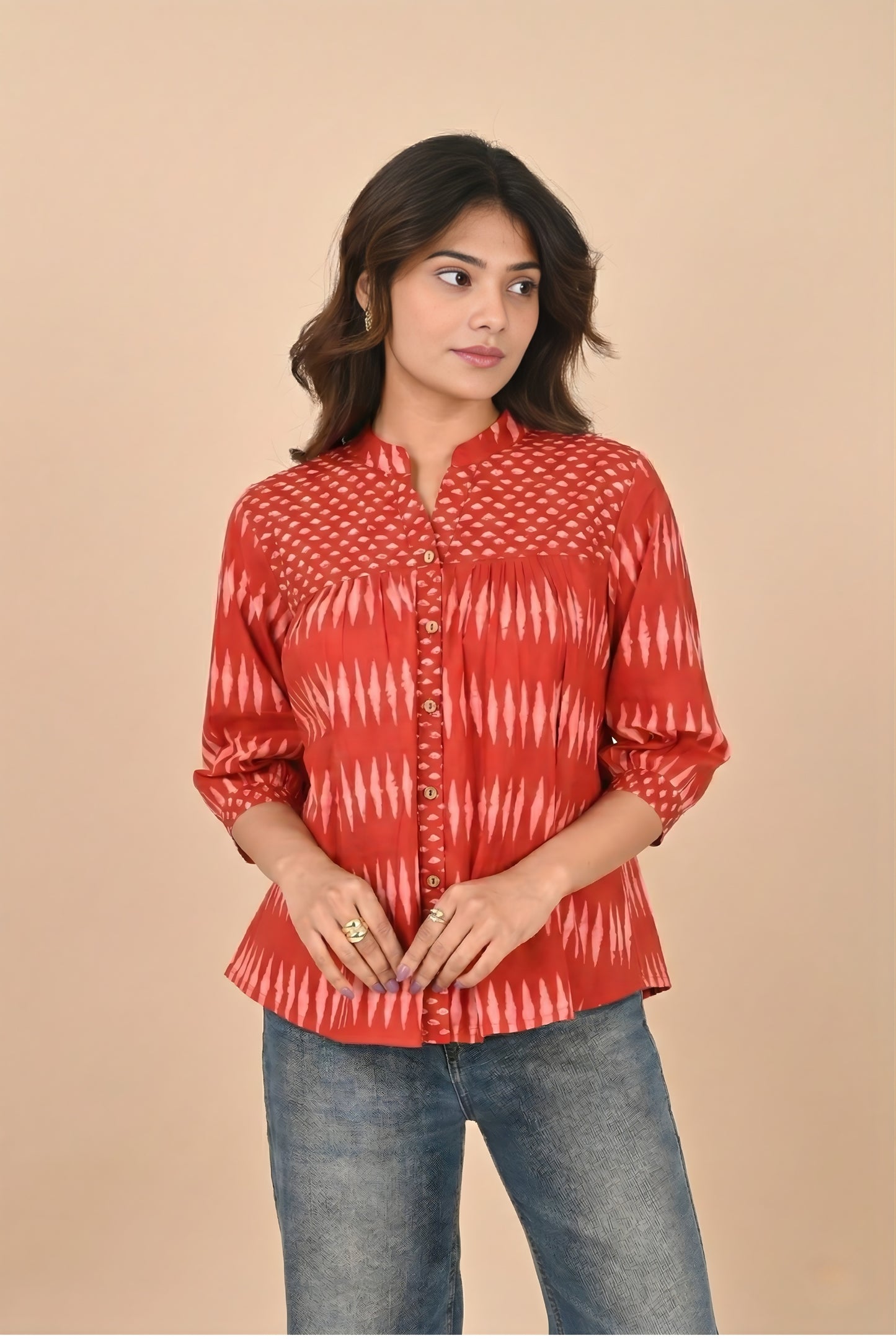 Red Geometric Shirt