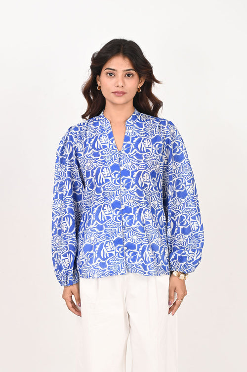 Azure Blue Collared Shirt