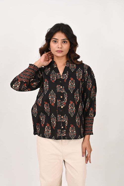 Buy Black Printed Shirt online at SITU - women's tunic, sizes XS to 6XL