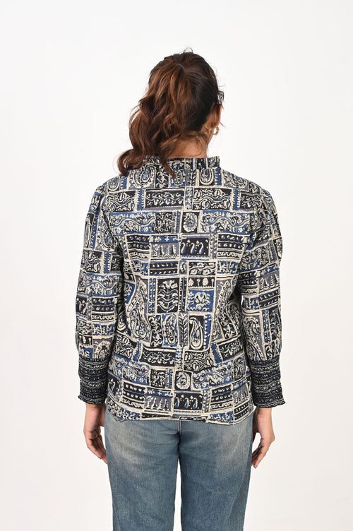 Buy Blue Patch Printed Shirt online at SITU - women's tunic, sizes XS to 6XL