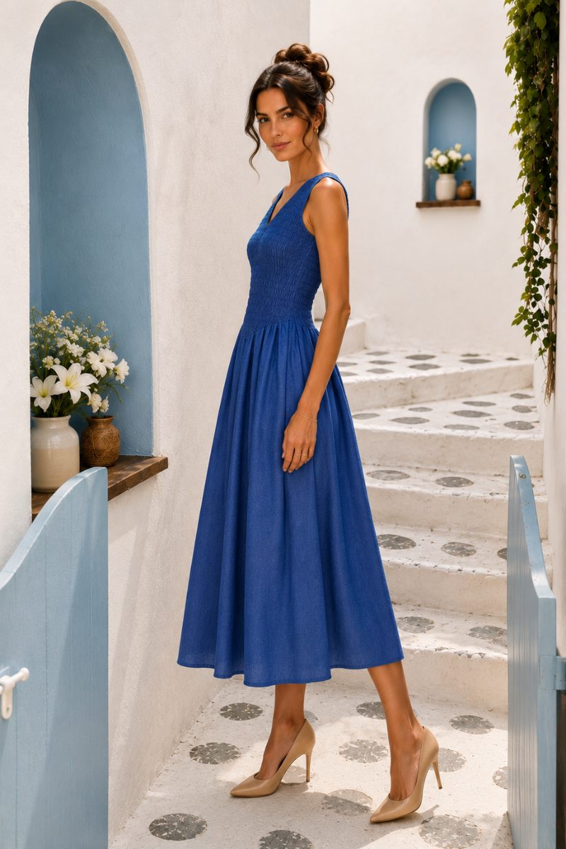 Blue Smocked Dress