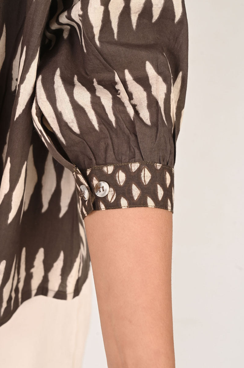 Brown Geometric Shirt