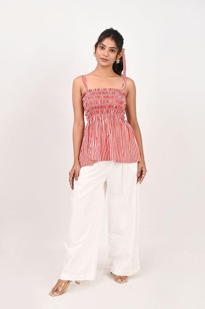 neckline detail of Candy Veil Smocked Top for office and workwear, women's tunic