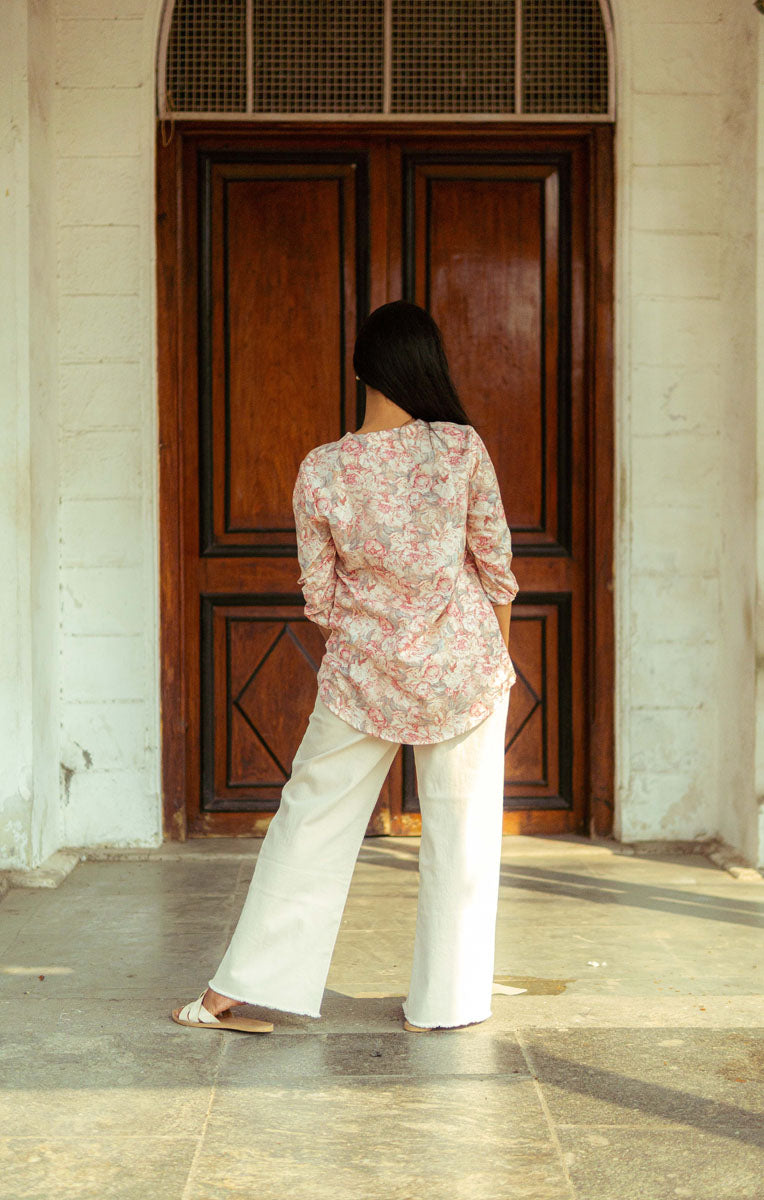 Dusty Rose Printed Top