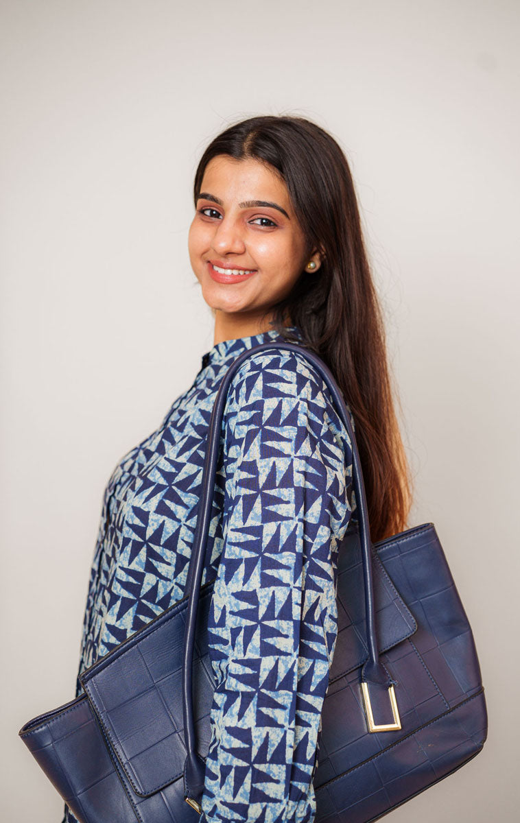 Indigo Printed Cotton Shirt