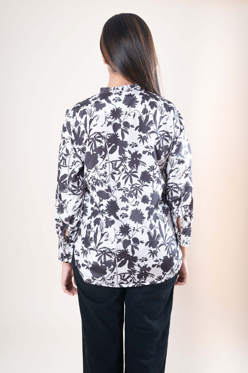 Buy Ivory & Black Satin Top online at SITU - women's tunic, sizes XS to 6XL