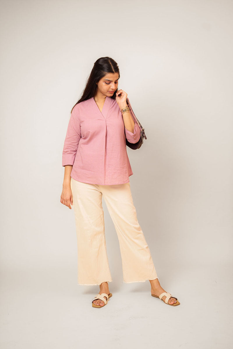 Lavender Cambric Mandarin Top
