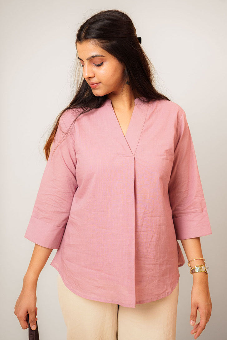 Lavender Cambric Mandarin Top