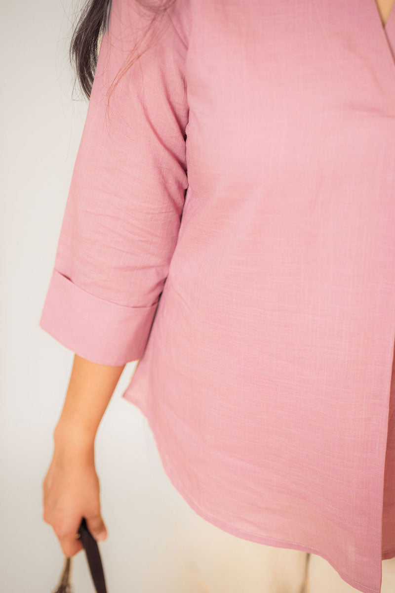 Lavender Cambric Mandarin Top