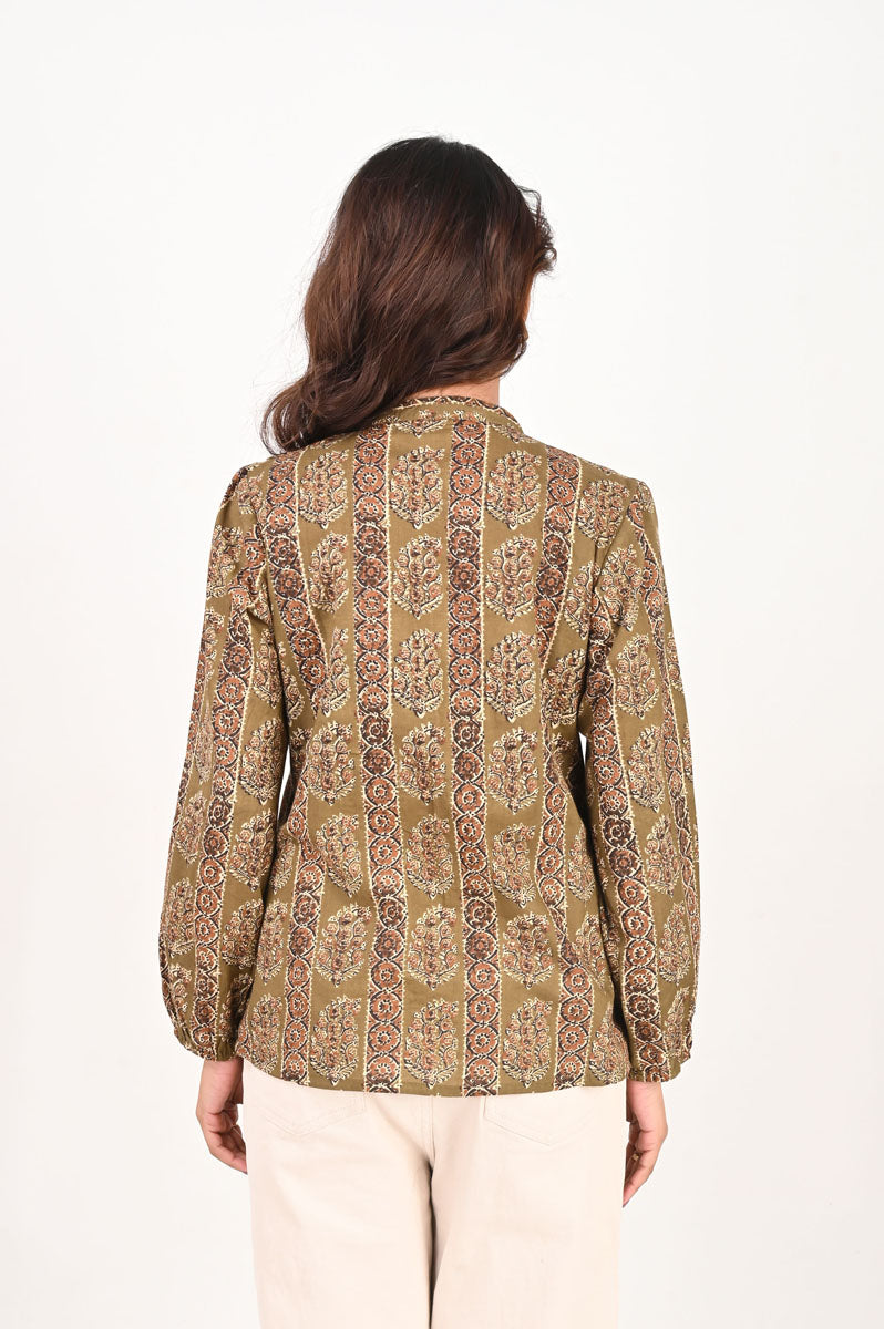 Buy Olive Printed Shirt online at SITU - women's tunic, sizes XS to 6XL