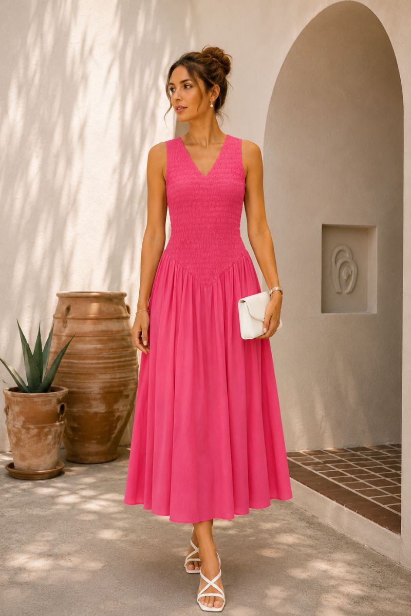Pink Smocked Dress