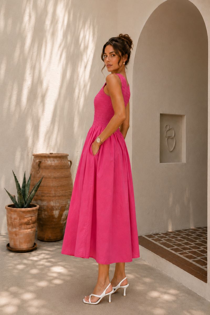 Pink Smocked Dress