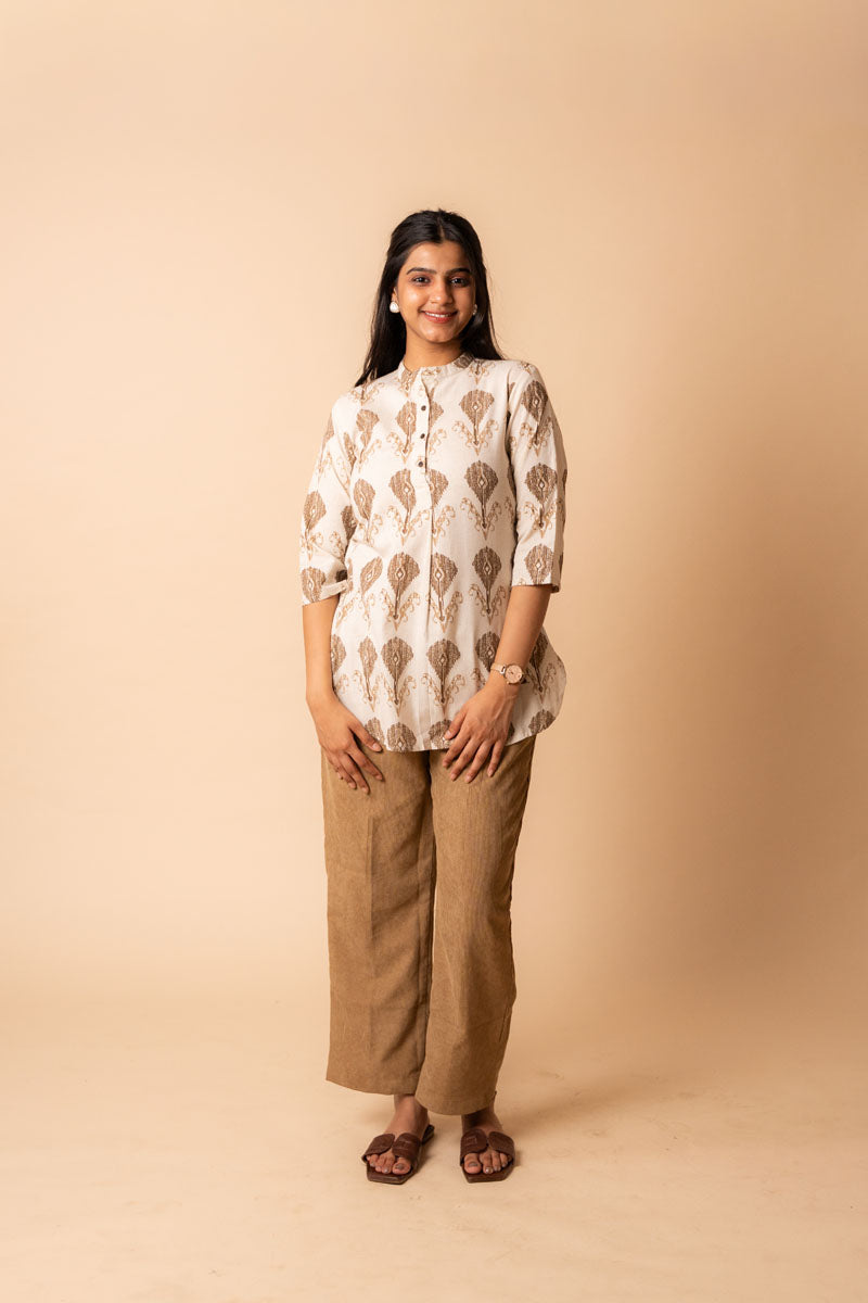Flex Ikat Cotton Tunic Top