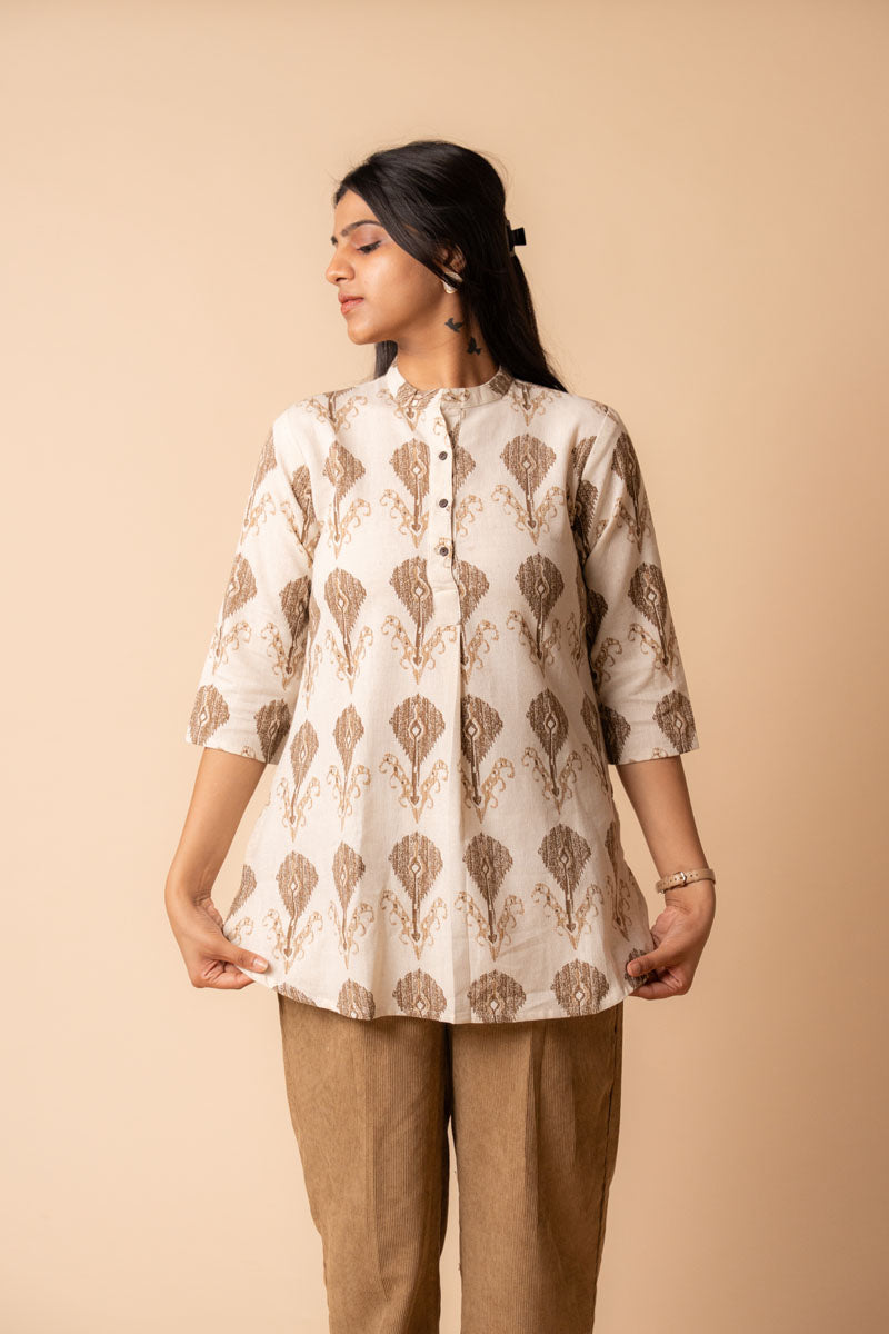 Flex Ikat Cotton Tunic Top