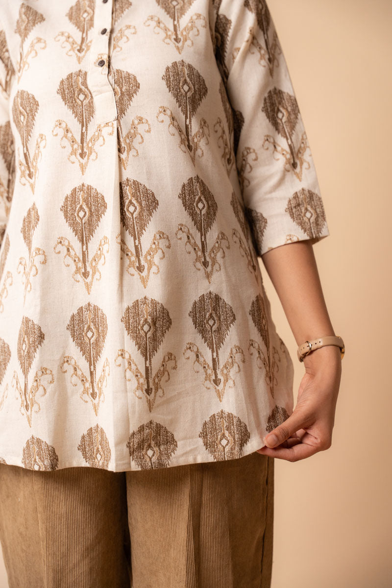 Flex Ikat Cotton Tunic Top