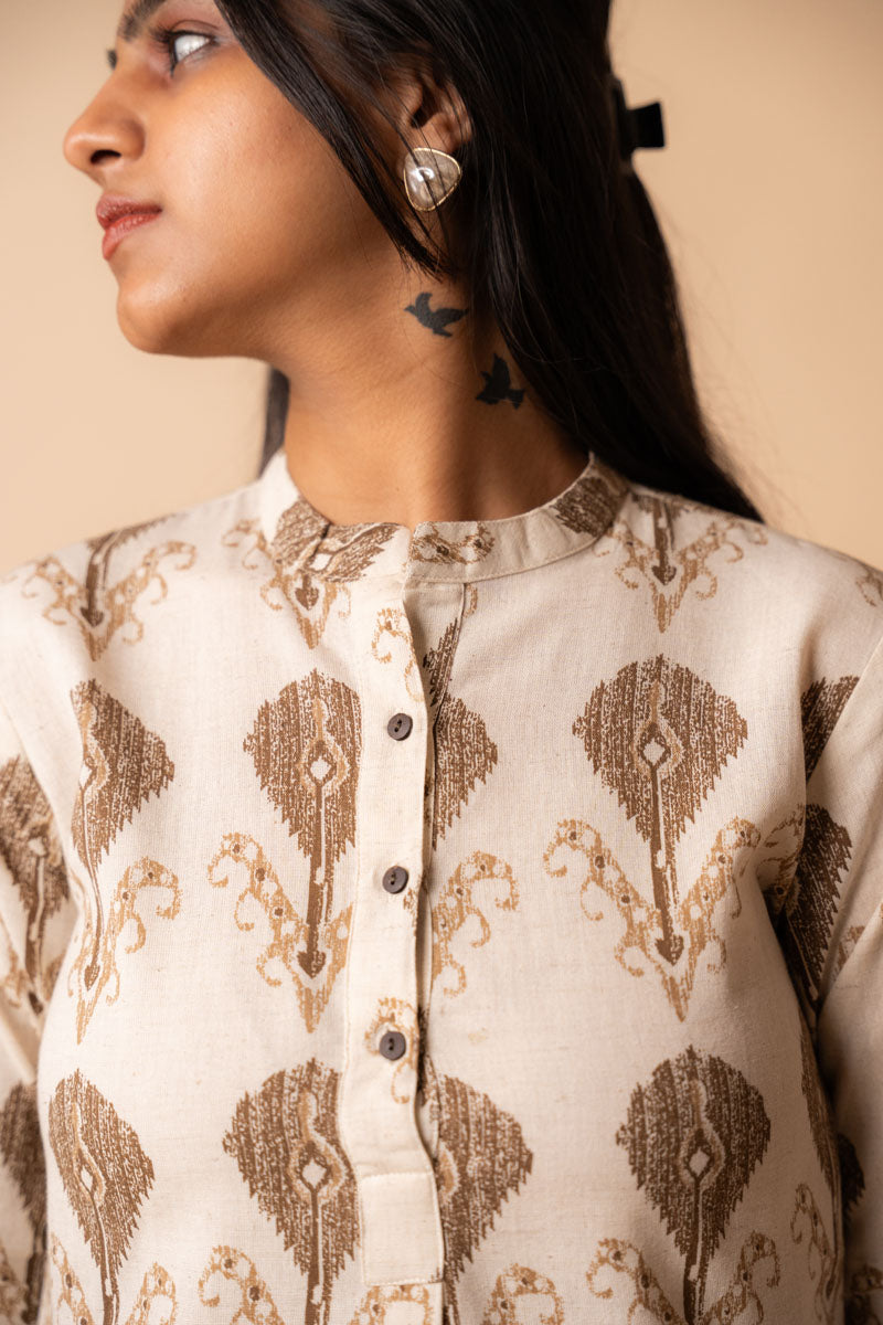 Flex Ikat Cotton Tunic Top