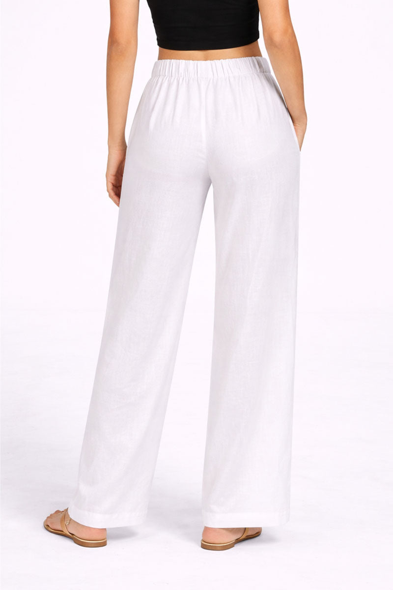 Buy White Wide Leg Linen Pant online at SITU - women's wide-leg pants