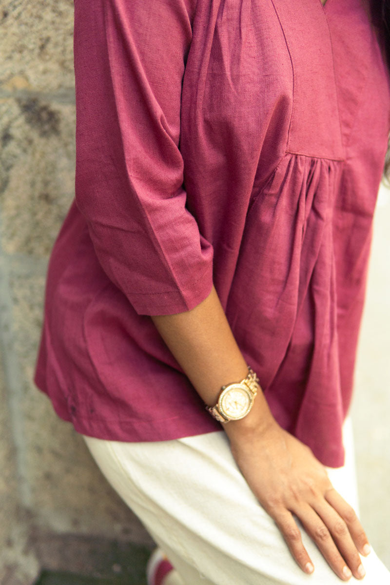 Wine Flex Tunic Top