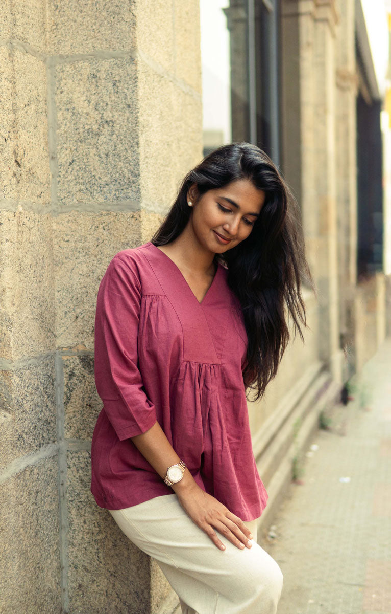 Wine Flex Tunic Top